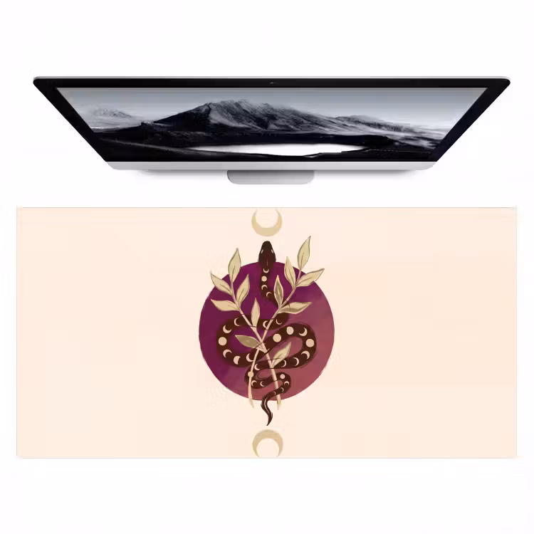 Bureau onderlegger - Dieren - Slang - Maan - Mystiek - Abstract — 1