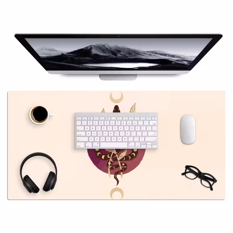Bureau onderlegger - Dieren - Slang - Maan - Mystiek - Abstract — 4