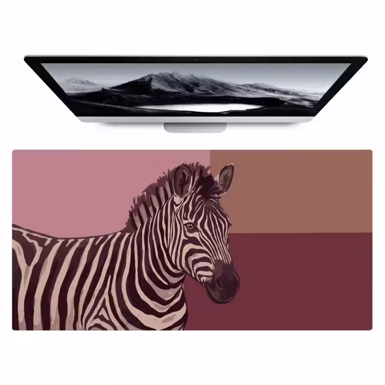 Bureau onderlegger - Dieren - Zebrahoofd - Wildlife - Modern - Bruin — 1