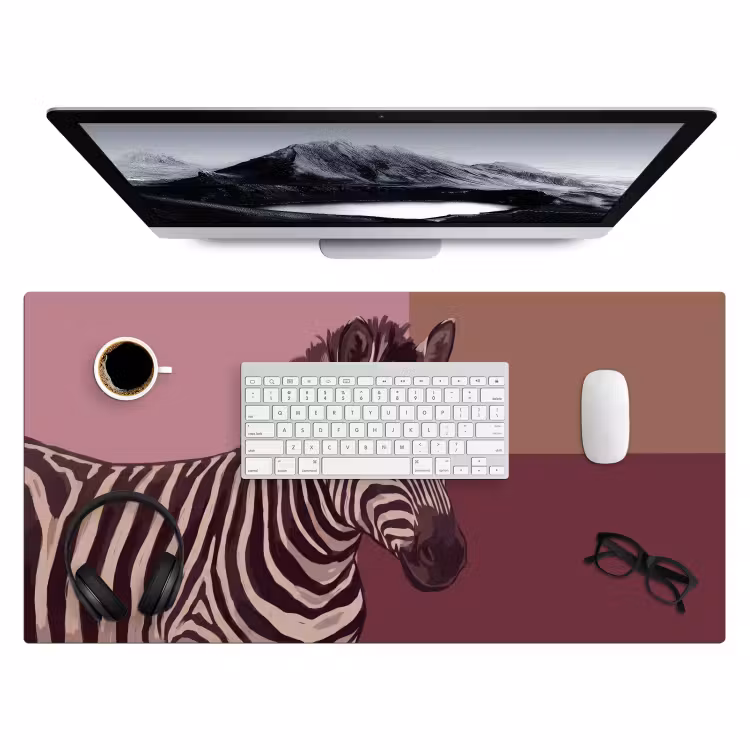 Bureau onderlegger - Dieren - Zebrahoofd - Wildlife - Modern - Bruin — 4