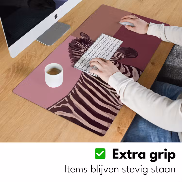 Bureau onderlegger - Dieren - Zebrahoofd - Wildlife - Modern - Bruin — 6