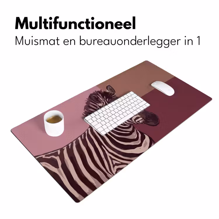 Bureau onderlegger - Dieren - Zebrahoofd - Wildlife - Modern - Bruin — 7