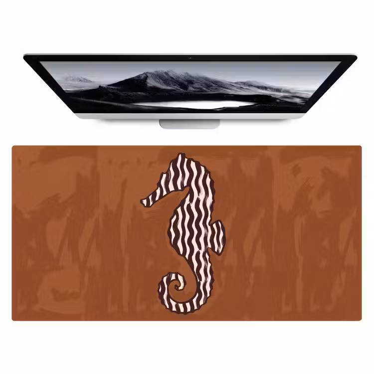 Bureau onderlegger - Dieren - Zeepaardje - Abstract - Bruin - Strepen — 1