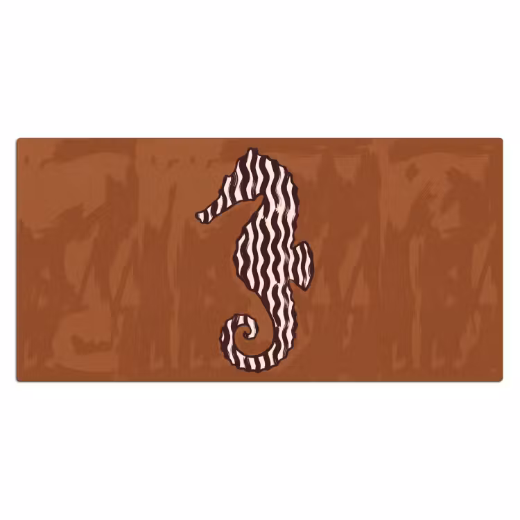 Bureau onderlegger - Dieren - Zeepaardje - Abstract - Bruin - Strepen — 2