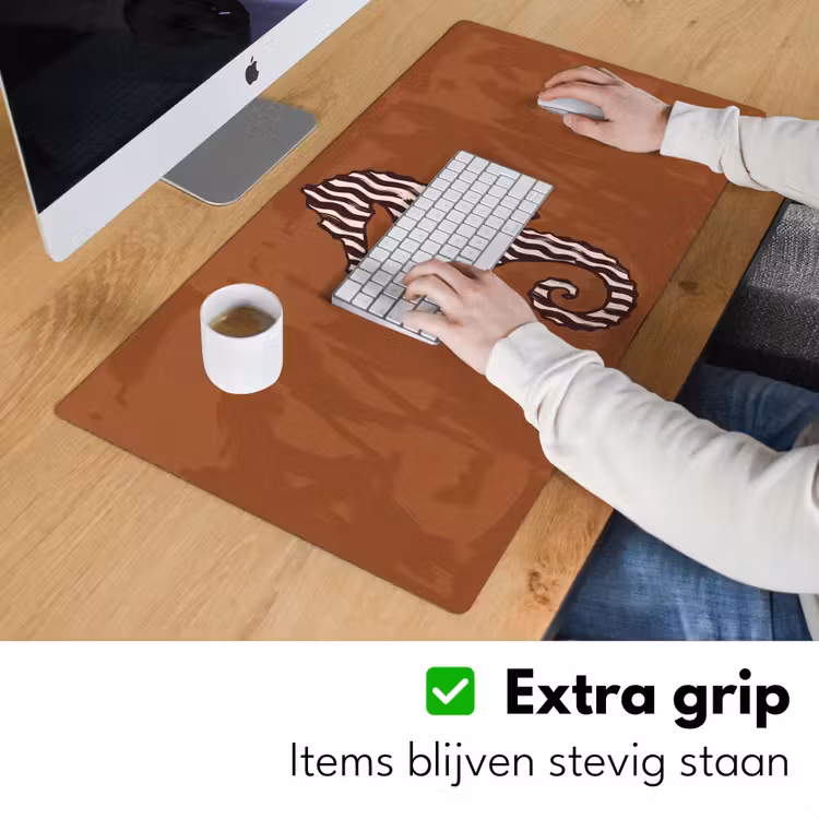 Bureau onderlegger - Dieren - Zeepaardje - Abstract - Bruin - Strepen — 6