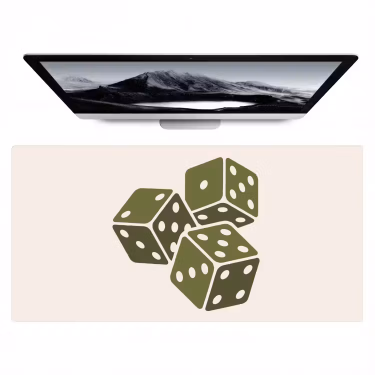 Bureau onderlegger - Dobbelsteen - Spel - Groen - Abstract — 1