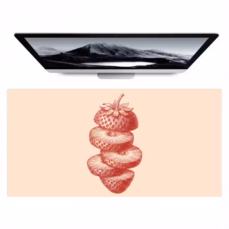 Bureau onderlegger - Fruit - Gesneden - Illustratie - Rood - Vintage — 1