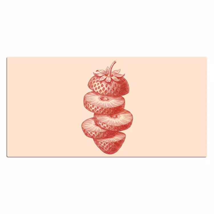 Bureau onderlegger - Fruit - Gesneden - Illustratie - Rood - Vintage — 2