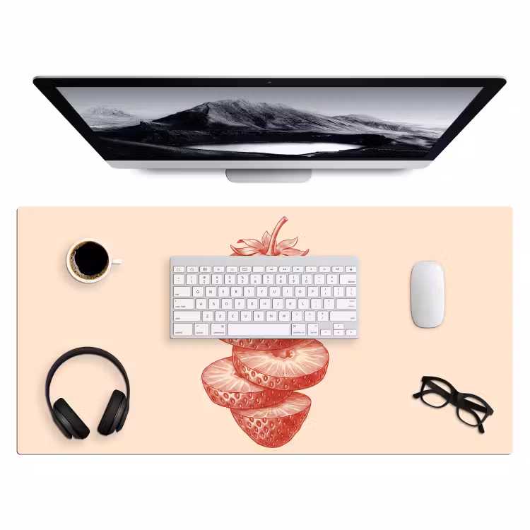 Bureau onderlegger - Fruit - Gesneden - Illustratie - Rood - Vintage — 4