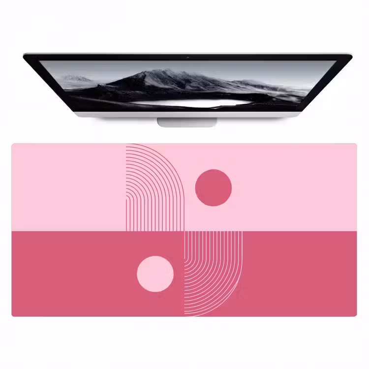 Bureau onderlegger - Geometrie - Patroon - Abstract - Roze - Modern — 1