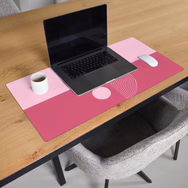 Bureau onderlegger - Geometrie - Patroon - Abstract - Roze - Modern — 3