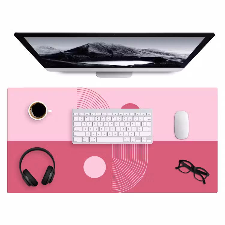 Bureau onderlegger - Geometrie - Patroon - Abstract - Roze - Modern — 4