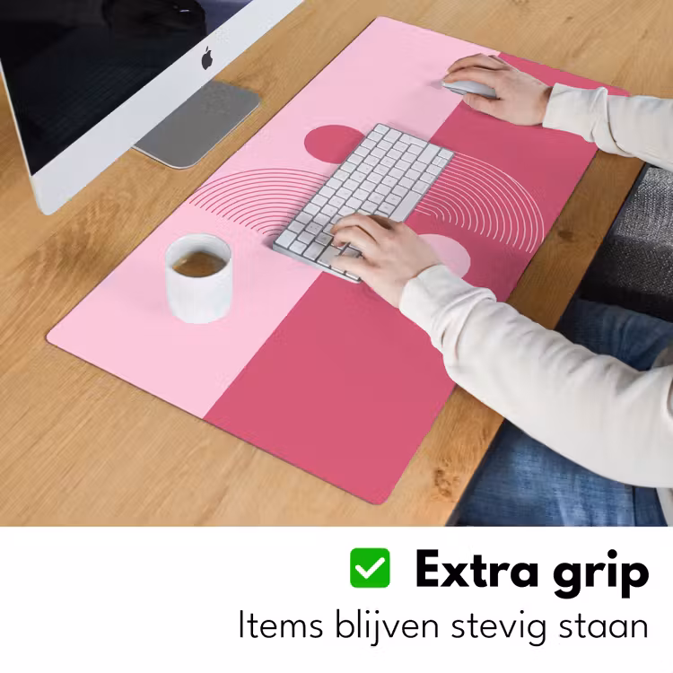 Bureau onderlegger - Geometrie - Patroon - Abstract - Roze - Modern — 6