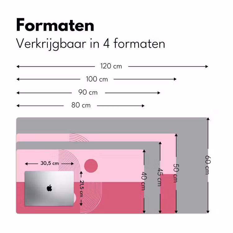 Bureau onderlegger - Geometrie - Patroon - Abstract - Roze - Modern — 8