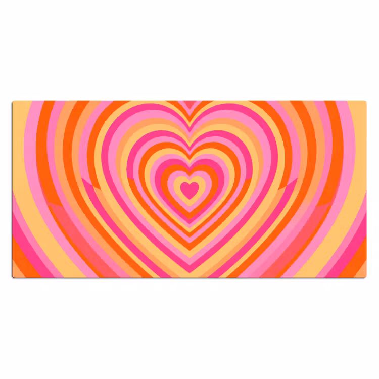 Bureau onderlegger - Hart - Concentrisch - Abstract - Liefde - Kleurrijk — 2