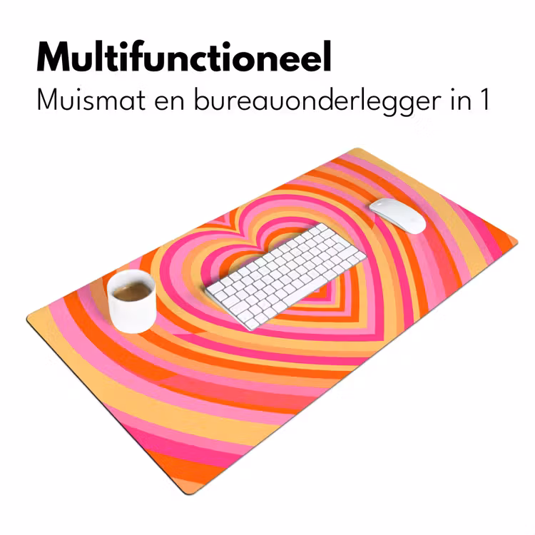 Bureau onderlegger - Hart - Concentrisch - Abstract - Liefde - Kleurrijk — 7