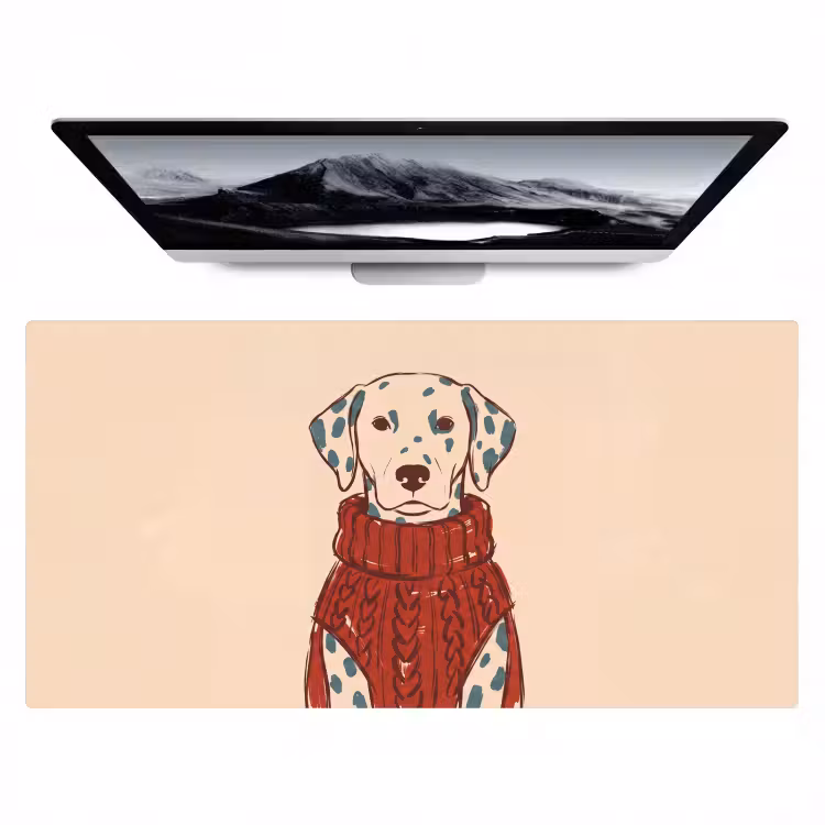 Bureau onderlegger - Hond - Trui - Winter - Dieren - Rood — 1