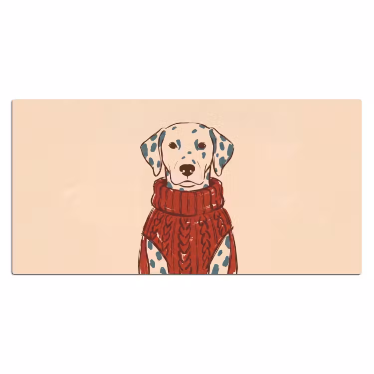 Bureau onderlegger - Hond - Trui - Winter - Dieren - Rood — 2