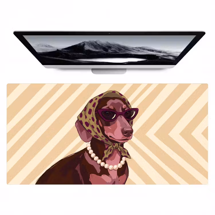 Bureau onderlegger - Hond - Zonnebril - Hoofddoek - Dieren - Modern — 1