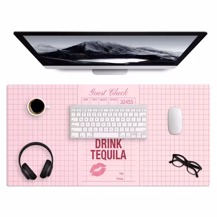 Bureau onderlegger - Humor - Drank - Tekst - Roze — 4