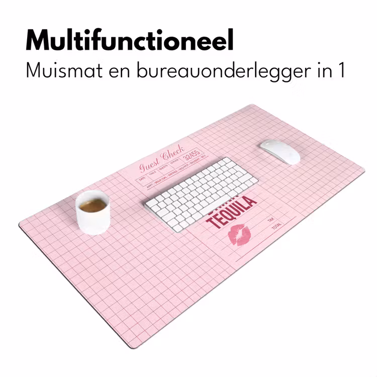 Bureau onderlegger - Humor - Drank - Tekst - Roze — 7