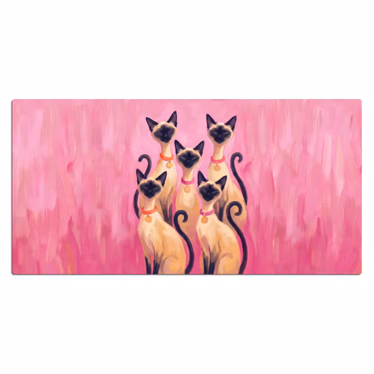 Bureau onderlegger - Kat - Groep - Dieren - Modern - Roze — 2