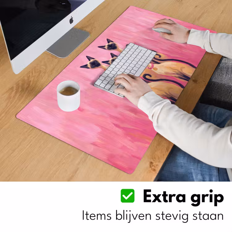 Bureau onderlegger - Kat - Groep - Dieren - Modern - Roze — 6