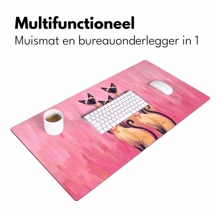 Bureau onderlegger - Kat - Groep - Dieren - Modern - Roze — 7