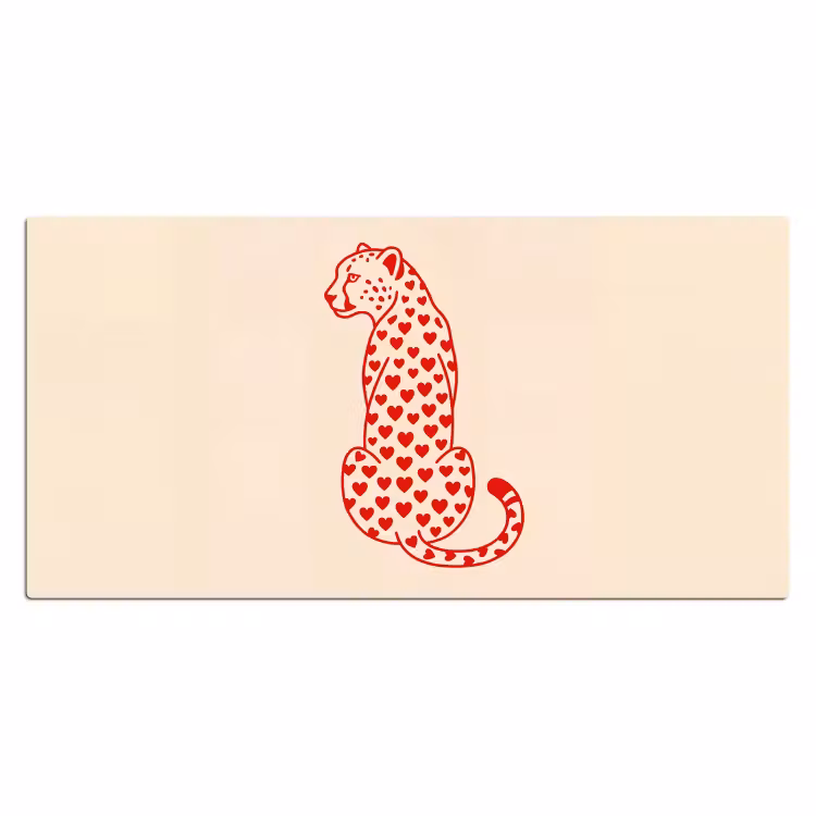 Bureau onderlegger - Kat - Harten - Dieren - Modern - Rood — 2
