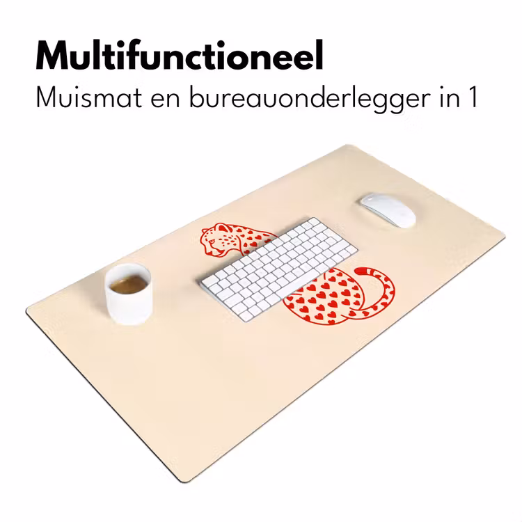 Bureau onderlegger - Kat - Harten - Dieren - Modern - Rood — 7