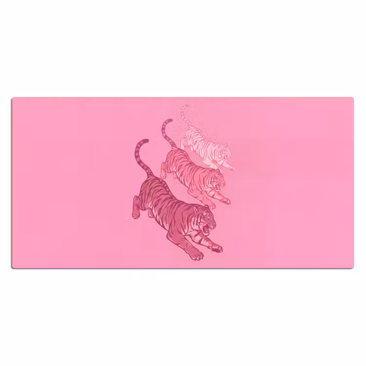 Bureau onderlegger - Kat - Springend - Dieren - Roze - Modern — 2
