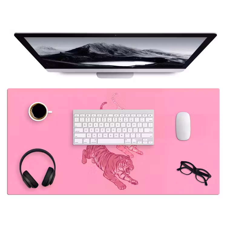 Bureau onderlegger - Kat - Springend - Dieren - Roze - Modern — 4
