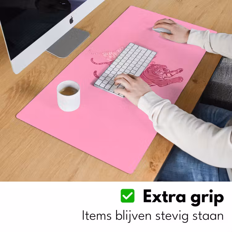 Bureau onderlegger - Kat - Springend - Dieren - Roze - Modern — 6