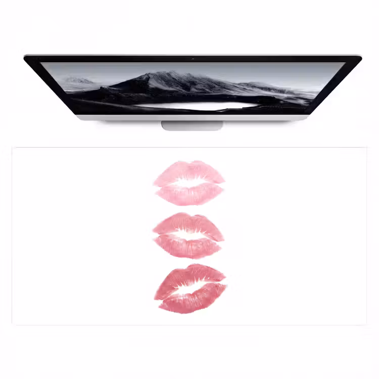 Bureau onderlegger - Lippen - Kusafdruk - Roze - Modern - Abstract — 1
