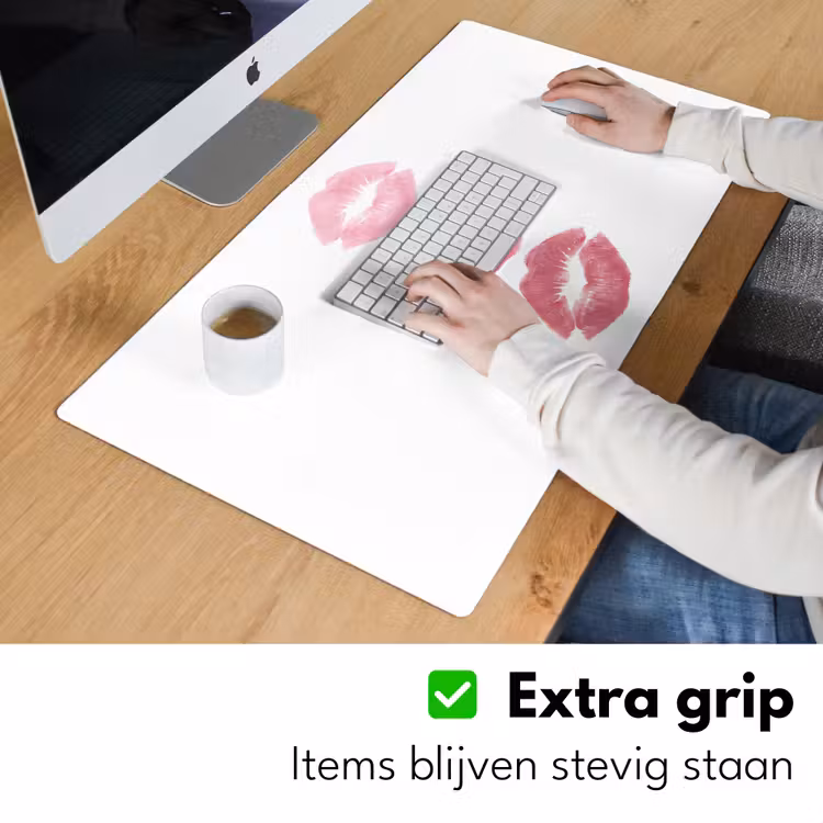 Bureau onderlegger - Lippen - Kusafdruk - Roze - Modern - Abstract — 6