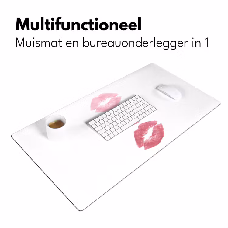 Bureau onderlegger - Lippen - Kusafdruk - Roze - Modern - Abstract — 7