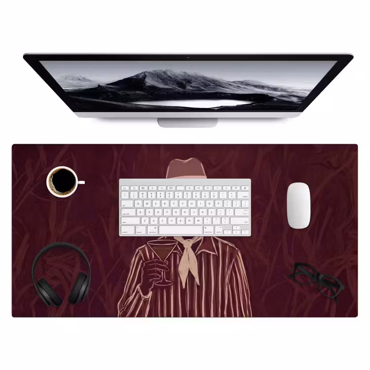 Bureau onderlegger - Mens - Hoed - Cocktail - Abstract - Bruin — 4