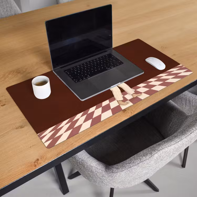Bureau onderlegger - Mens - Hond - Dieren - Abstract - Roze — 3