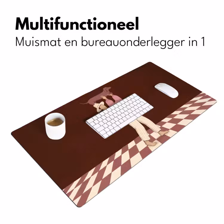 Bureau onderlegger - Mens - Hond - Dieren - Abstract - Roze — 7