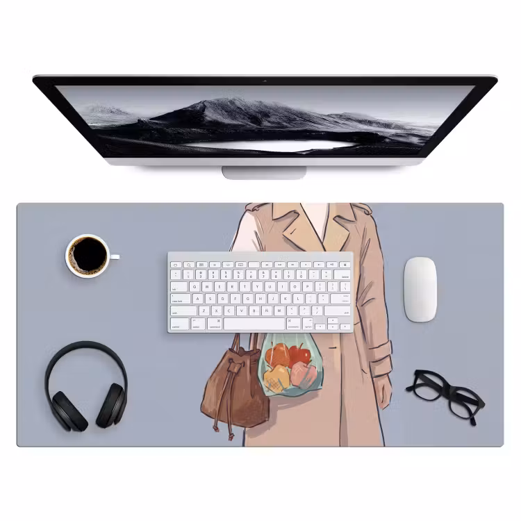 Bureau onderlegger - Mensen - Boodschappen - Stadsleven - Modern - Kleurrijk — 4
