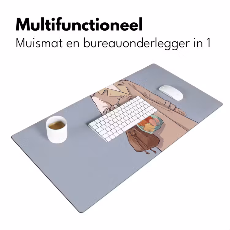 Bureau onderlegger - Mensen - Boodschappen - Stadsleven - Modern - Kleurrijk — 7