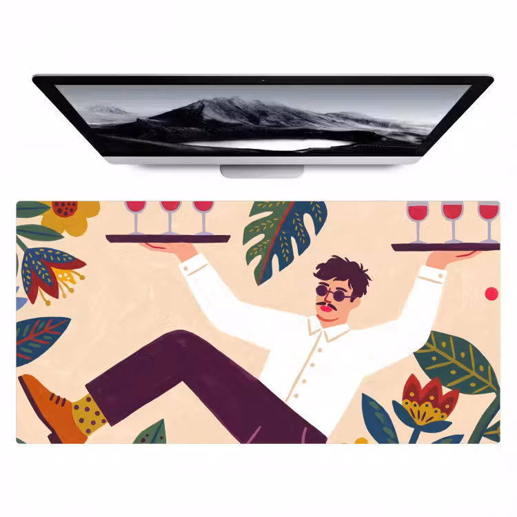 Bureau onderlegger - Mensen - Dienblad - Eten - Modern - Kleurrijk — 1
