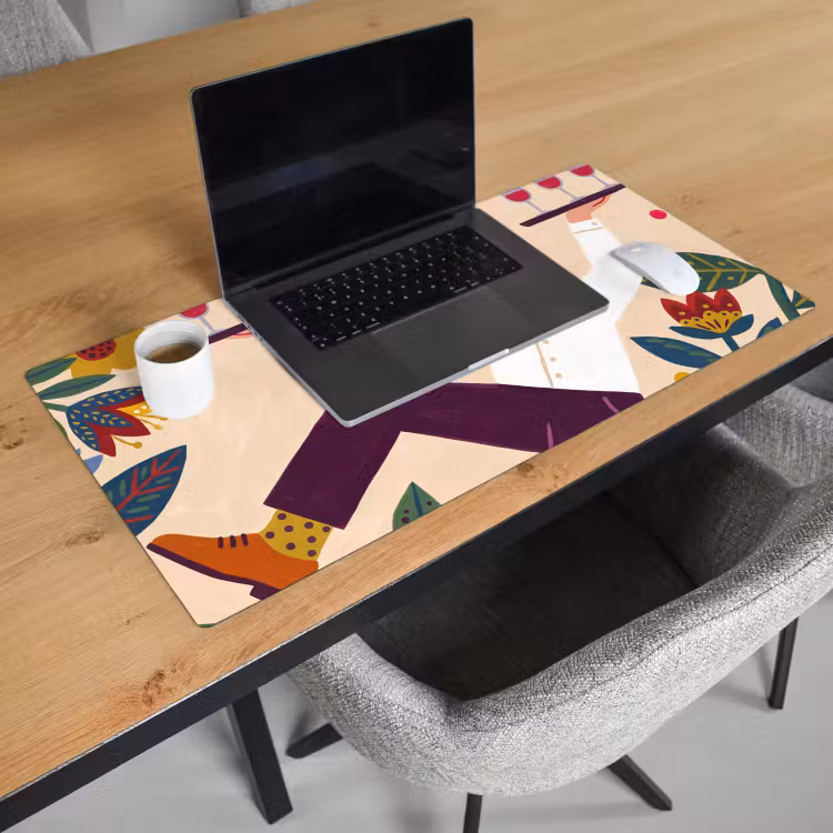 Bureau onderlegger - Mensen - Dienblad - Eten - Modern - Kleurrijk — 3