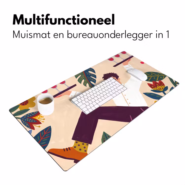 Bureau onderlegger - Mensen - Dienblad - Eten - Modern - Kleurrijk — 7