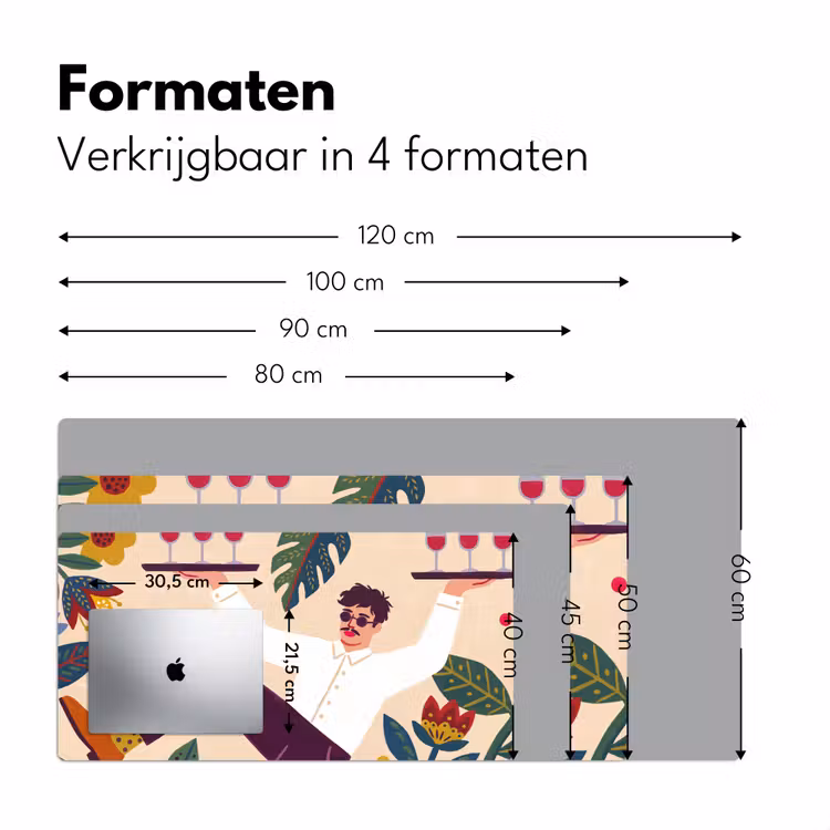 Bureau onderlegger - Mensen - Dienblad - Eten - Modern - Kleurrijk — 8