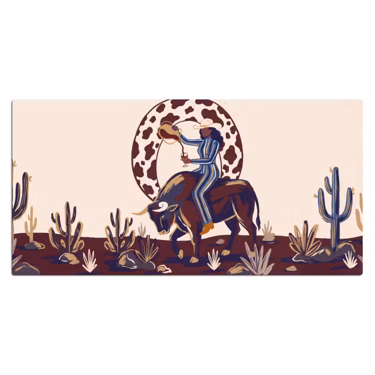 Bureau onderlegger - Mensen - Dieren - Cowboy - Abstract - Kleurrijk — 2