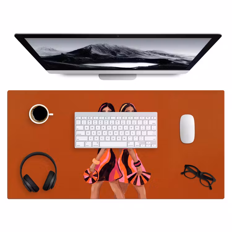 Bureau onderlegger - Mensen - Duo - Mode - Illustratie - Kleurrijk — 4