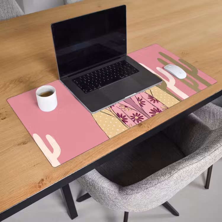 Bureau onderlegger - Mensen - Hoeden - Abstract - Roze - Portret — 3