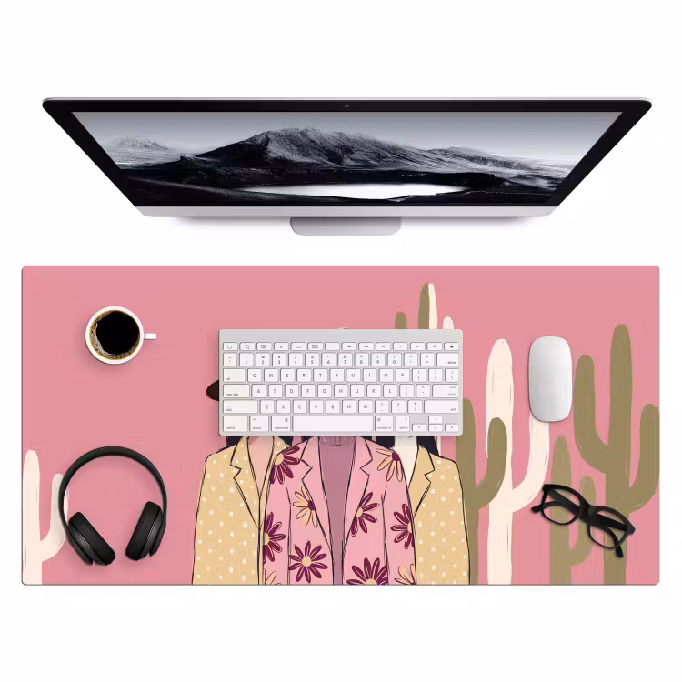 Bureau onderlegger - Mensen - Hoeden - Abstract - Roze - Portret — 4