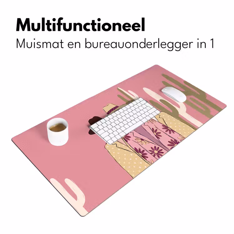 Bureau onderlegger - Mensen - Hoeden - Abstract - Roze - Portret — 7